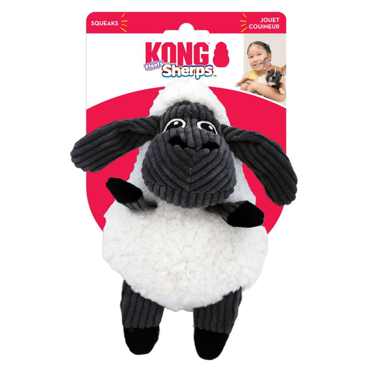 KONG Sherps Floofs Sheep - Plush Interactive Dog Toy for Indoor Play