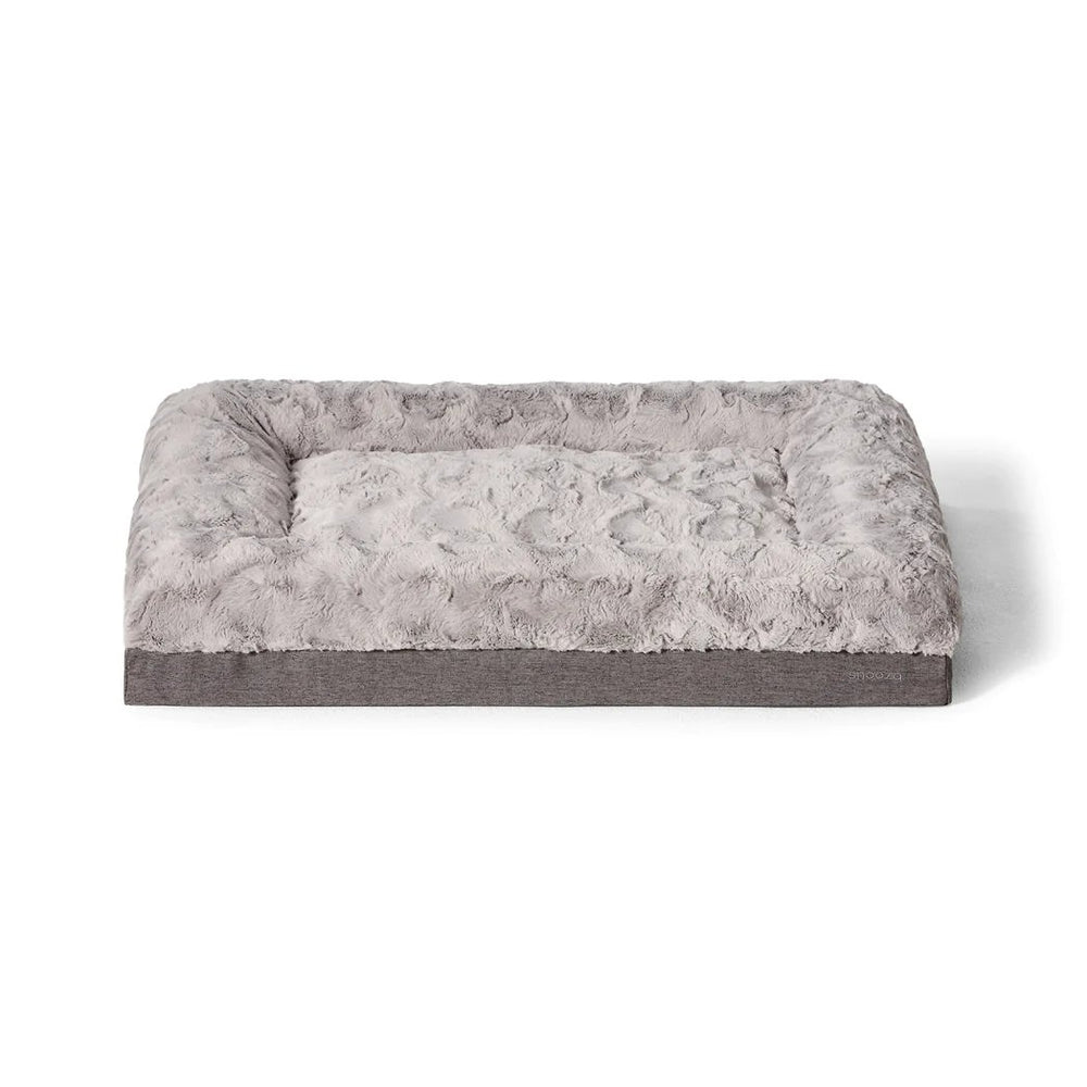 Luxurious Snooza Ultra Comfort Lounge pet bed with extra-soft ruffled faux-fur sleeping area