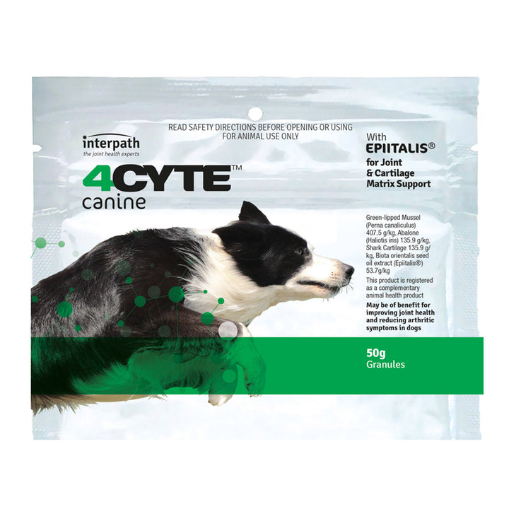 Compact Powerhouse: 4CYTE Canine Joint Support Granules for Dogs - 50g. Potent Joint Care in a Convenient Size for Enhanced Mobility and Well-Being.