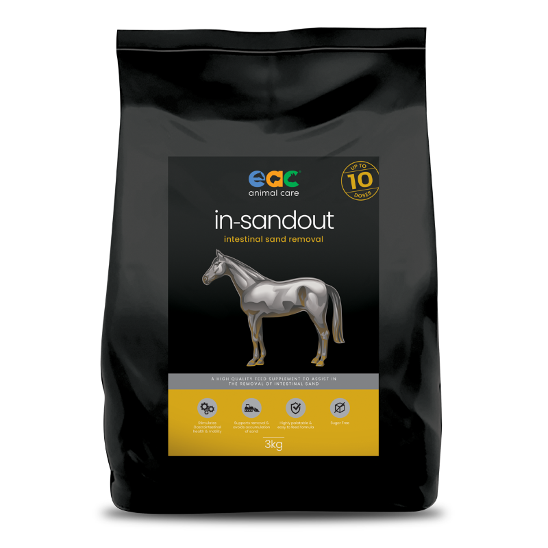 EAC In-SideOut Horse 3kg – Natural equine supplement promoting gut health, immune balance, and overall wellness, prebiotics and probiotics formula, available at Animal Addicts Australia.