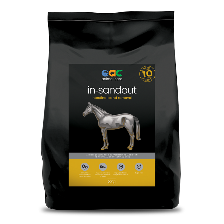 EAC In-SideOut Horse 3kg – Natural equine supplement promoting gut health, immune balance, and overall wellness, prebiotics and probiotics formula, available at Animal Addicts Australia.