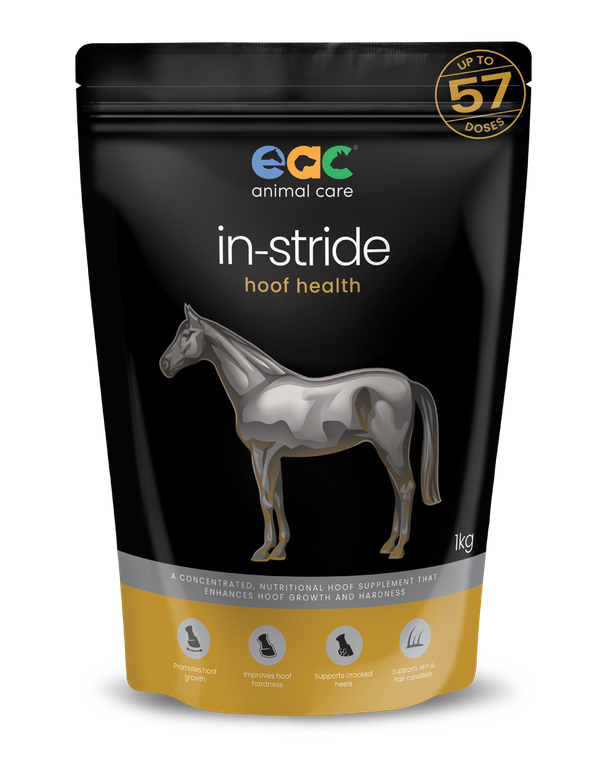 EAC In-Stride Hoof Supplement 1kg - Boost Hoof Strength and Coat Health.