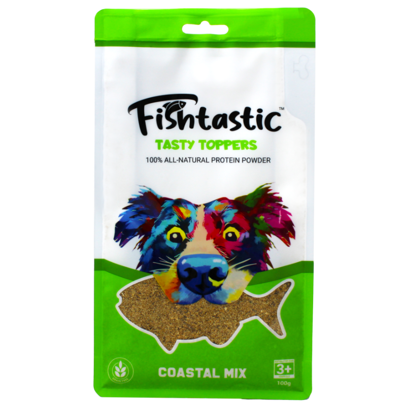 Fishtastic Coastal Mix Tasty Topper 100g packaging front view