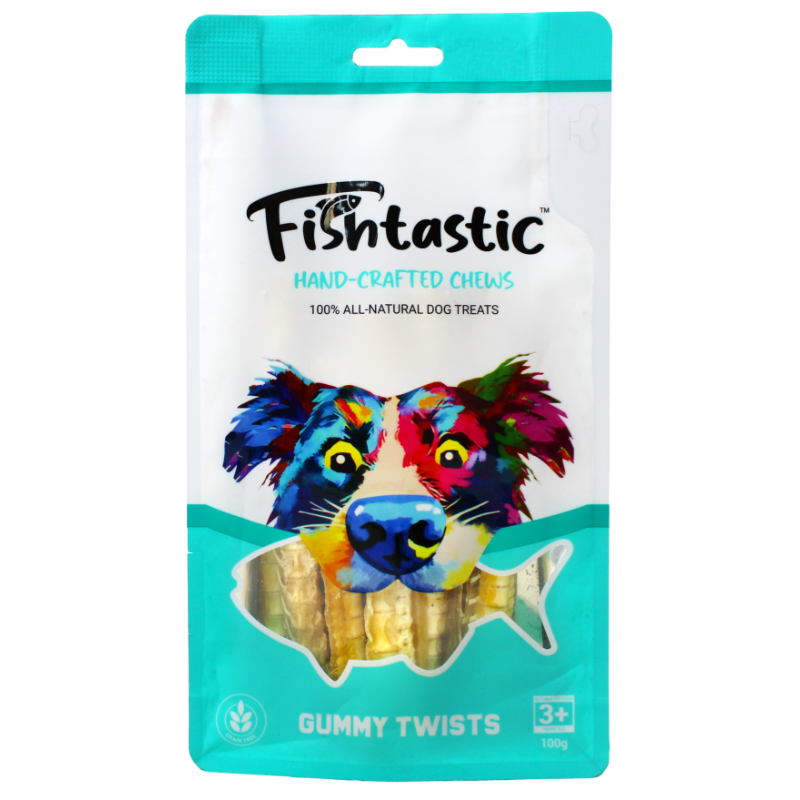 Fishtastic Gummy Twists - Handcrafted Natural Fish Chews 100g pack