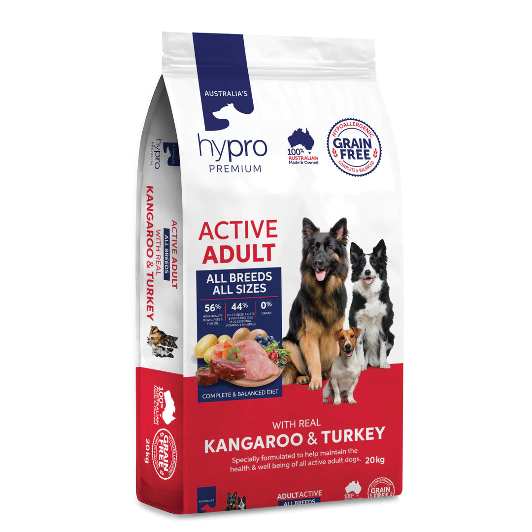 Hypro Premium Kangaroo & Turkey Grain-Free Active Adult Dog Food