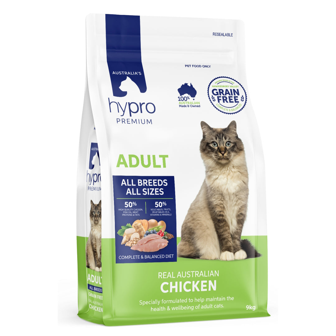 Hypro Premium Grain-Free Adult Cat Food - Chicken kibble bag