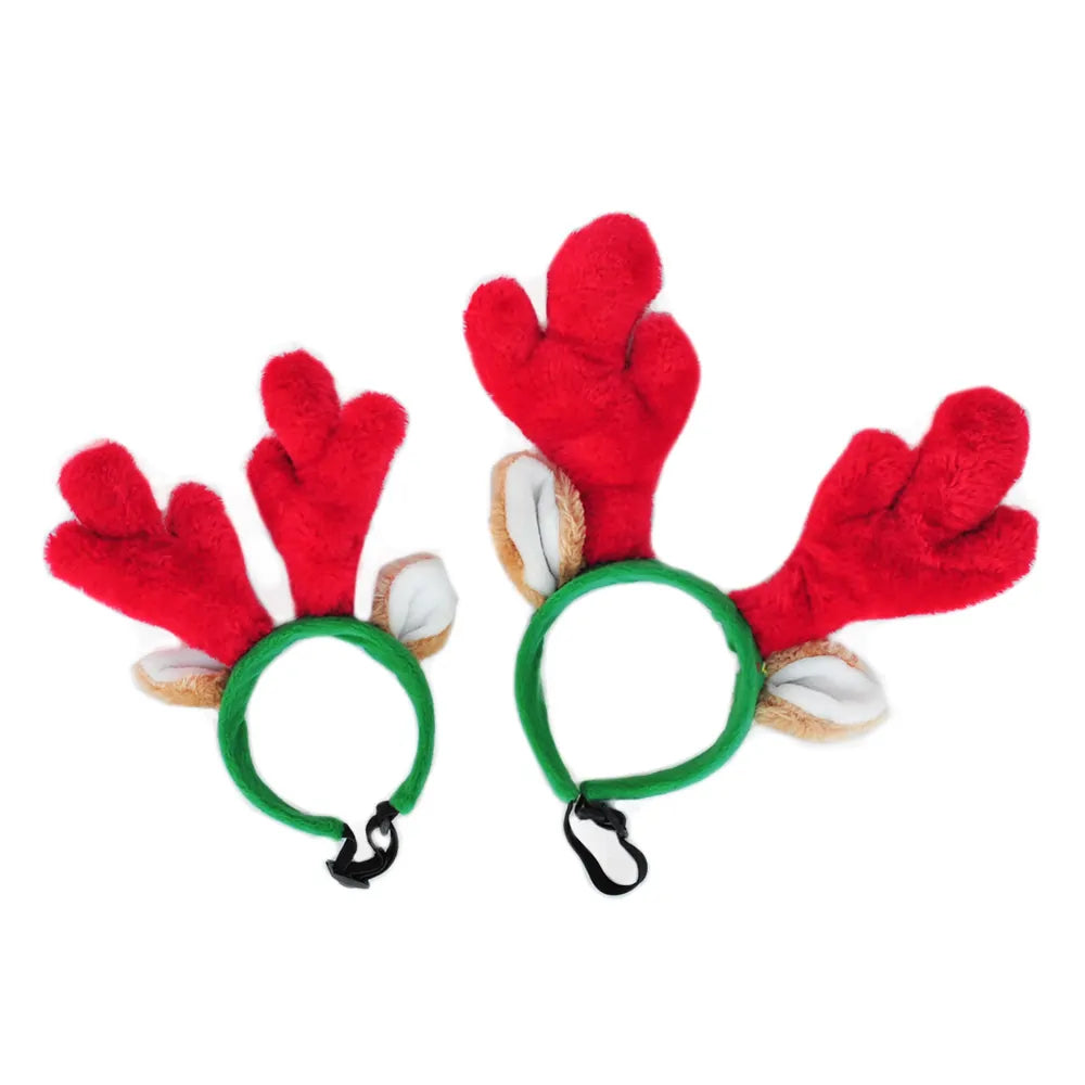 Zippy Paws Christmas Antlers Headband - Festive Pet Costume for Dogs