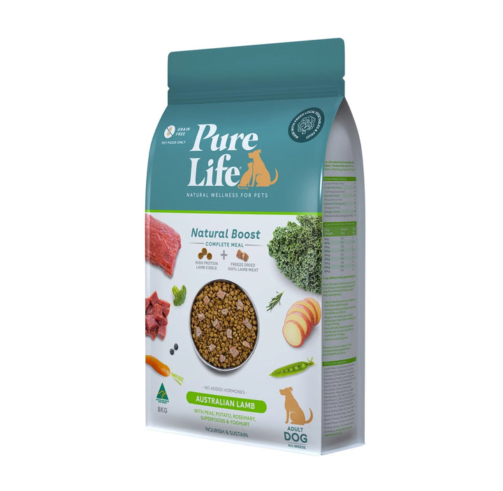 Alternate angle of Pure Life Grain-Free Adult Dog Food packaging showcasing its premium quality.