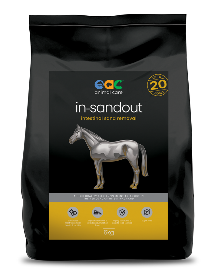 EAC In-SideOut Horse 6kg – Large-size holistic digestive and immune support supplement with prebiotics and probiotics for horses, enhancing gut health and reducing stress, available at Animal Addicts Australia.