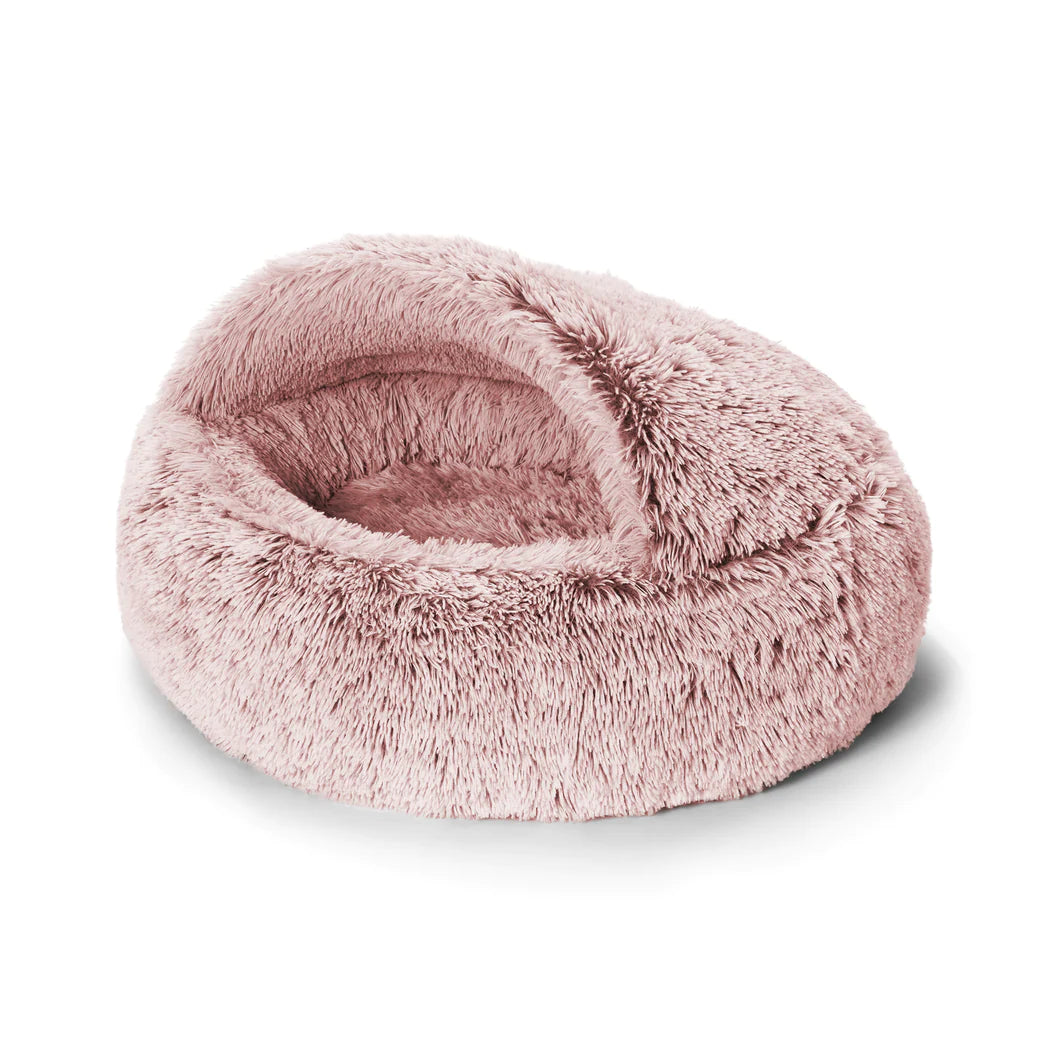 Snooza Calming Hoodie Cuddler – Bliss dog bed in luxurious long pile faux-fur