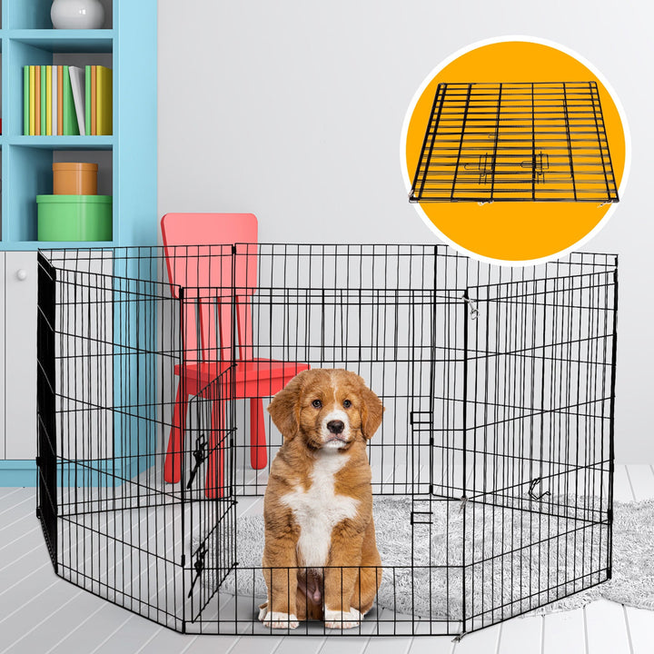 4Paws 8 Panel Pet Playpen - Spacious and Secure Setup