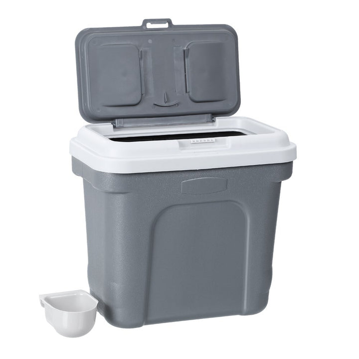 30L Pet Food Storage Container with Scoop - Grey