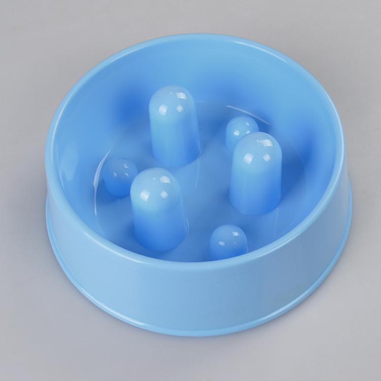 Packaging of the XL Pet Anti-Gulp Feeder Bowl in blue, featuring a non-toxic, interactive design to slow rapid eating and promote healthy digestion for dogs and cats.