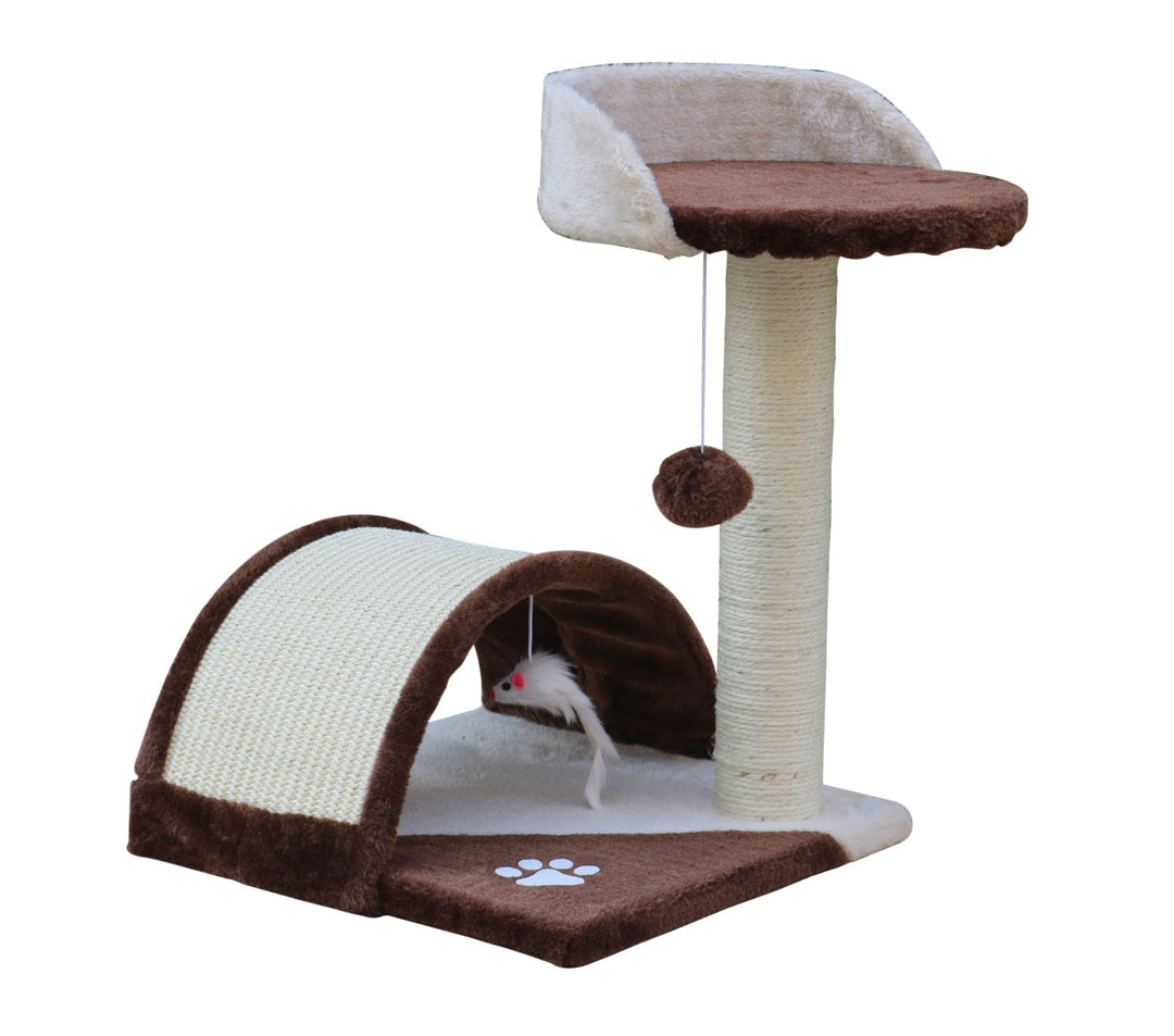 Cat Scratching Post Tree with Plush Covering & Sisal Sticks