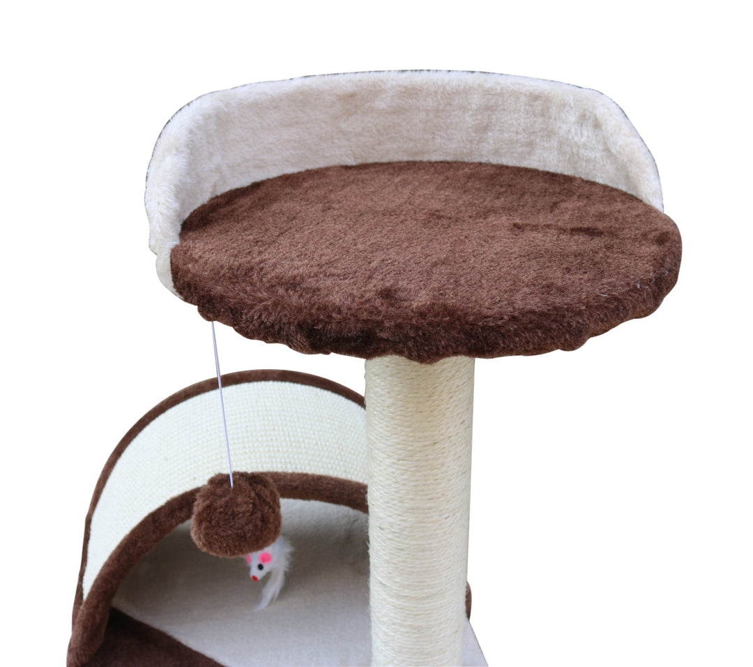 Cat Scratching Post Tree with Plush Covering & Sisal Sticks