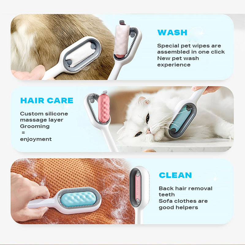 4-in-1 Multifunctional Pet Hair Cleaning & Grooming Comb for Cats and Dogs