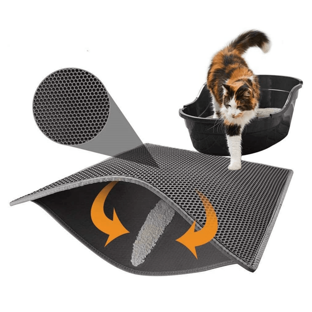 Waterproof Cat Litter Mat with Honeycomb Dual Layer Design