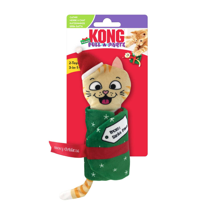 KONG Holiday Pull-A-Partz™ Present: Christmas Cat Toy