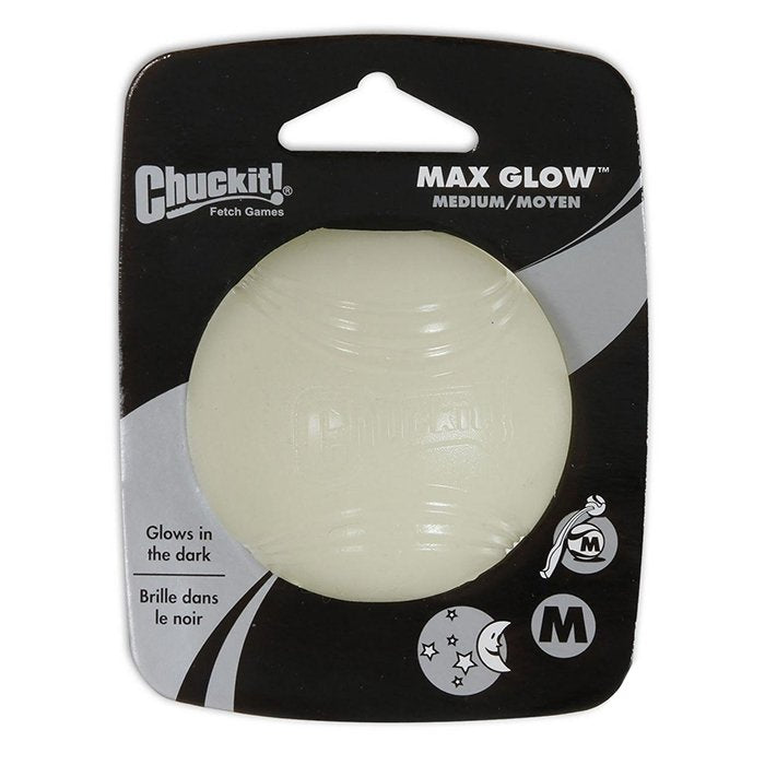 Chuckit! Max Glow Ball - Glow-in-the-Dark Dog Fetch Toy for Nighttime Fun