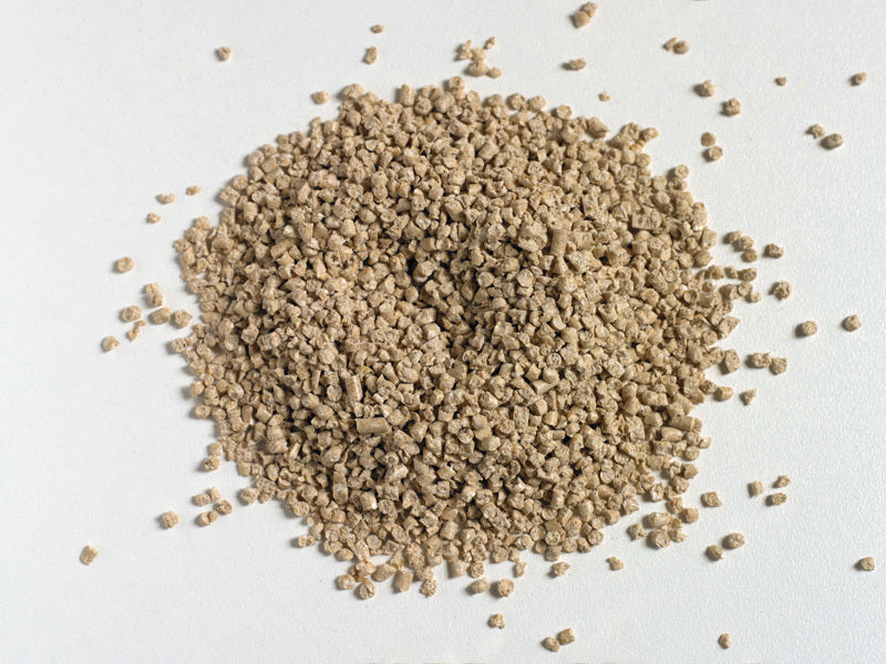 Close-up of clumped Wonder Wheat Cat Litter